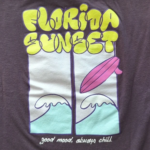 Zara Kids Chocolate Brown'Florida Sunset' Tee - Picture 5 of 7